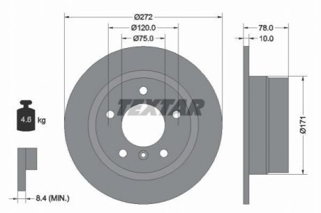 Гальмівний диск TEXTAR 92072303 (фото 1)