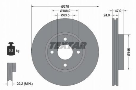 Гальмівний диск TEXTAR 92075400 (фото 1)