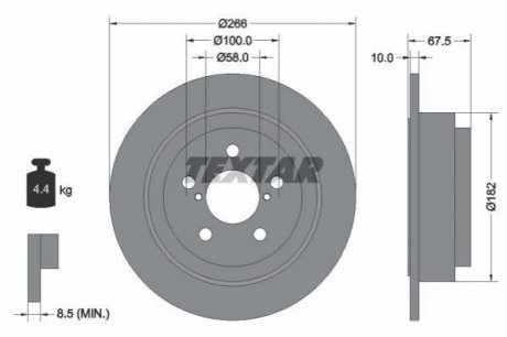 Тормозной диск (задний) TEXTAR 92082000 (фото 1)