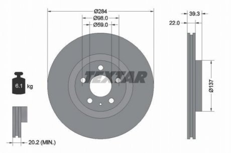 Гальмівний диск TEXTAR 92083203 (фото 1)
