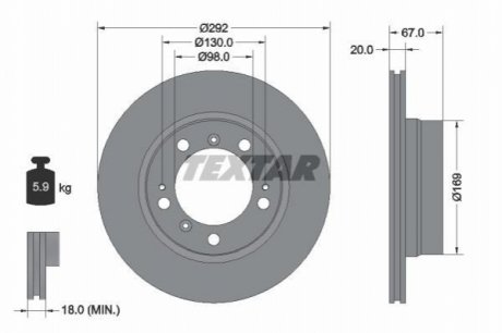 Гальмівний диск TEXTAR 92088903 (фото 1)