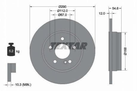 Гальмівний диск TEXTAR 92091103 (фото 1)