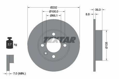 Тормозной диск TEXTAR 92098203 (фото 1)