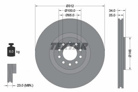 Тормозной диск (передний) 92098505