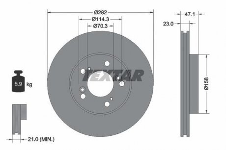 Тормозной диск TEXTAR 92101000 (фото 1)