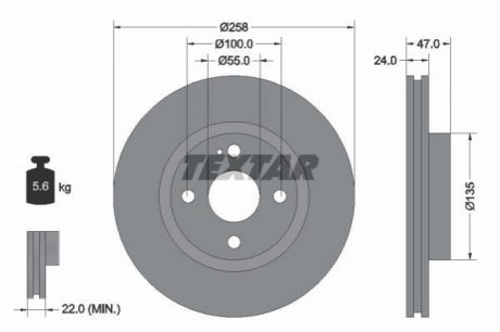 Гальмівний диск TEXTAR 92103100 (фото 1)
