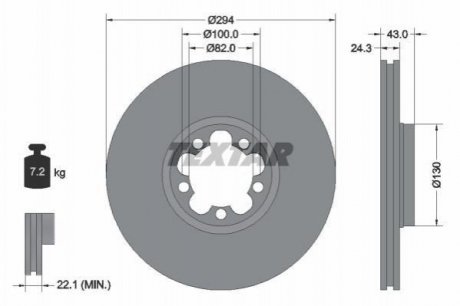 Тормозной диск (передний) TEXTAR 92103803 (фото 1)