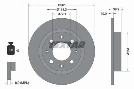 Гальмівний диск TEXTAR 92104300 (фото 1)