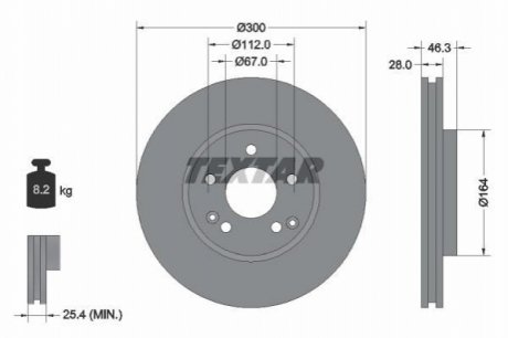 Гальмівний диск TEXTAR 92106003 (фото 1)