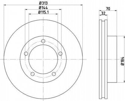 Тормозной диск (передний) TEXTAR 92108103 (фото 1)