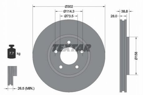 Гальмівний диск TEXTAR 92108200 (фото 1)