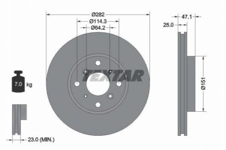 Гальмівний диск TEXTAR 92110100 (фото 1)