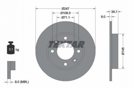 Тормозной диск TEXTAR 92111703 (фото 1)