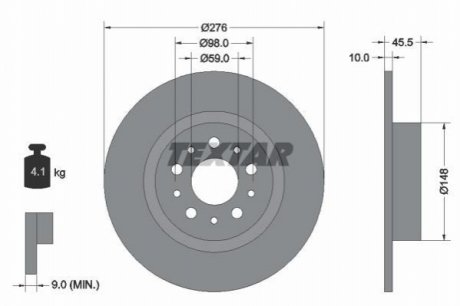 Гальмівний диск TEXTAR 92114703 (фото 1)