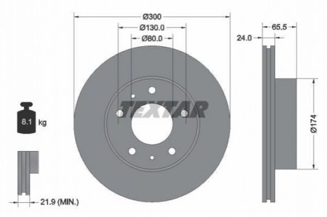 Тормозной диск (передний) TEXTAR 92116703 (фото 1)