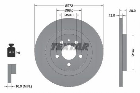 Тормозной диск TEXTAR 92118203 (фото 1)