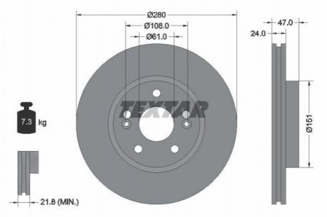Тормозной диск (передний) TEXTAR 92118903 (фото 1)