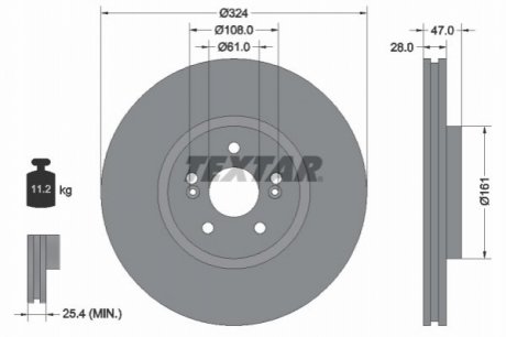 Тормозной диск TEXTAR 92119405 (фото 1)