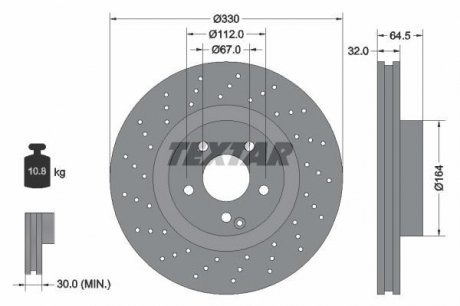 Тормозной диск TEXTAR 92120207 (фото 1)