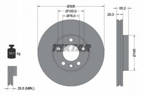 Гальмівний диск TEXTAR 92121203 (фото 1)