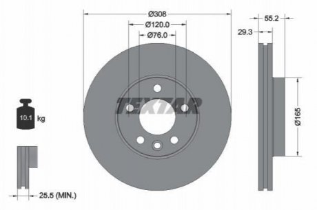 Тормозной диск TEXTAR 92121205 (фото 1)