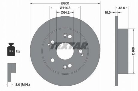 Гальмівний диск TEXTAR 92125103 (фото 1)