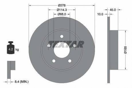 Тормозной диск (задний) 92125703