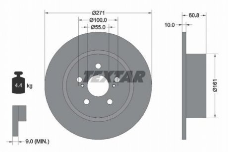 Гальмівний диск TEXTAR 92126503 (фото 1)