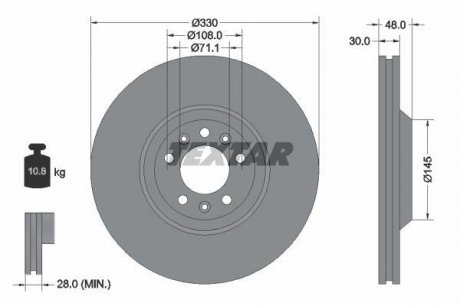 Гальмівний диск TEXTAR 92129503 (фото 1)