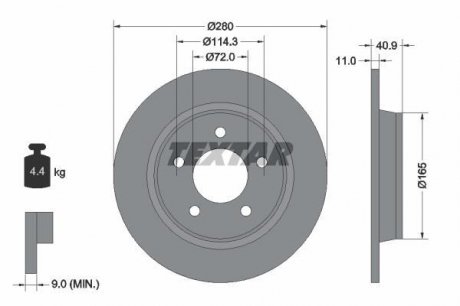 Тормозной диск TEXTAR 92130600 (фото 1)