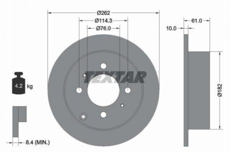 Гальмівний диск (задній) TEXTAR 92130900 (фото 1)