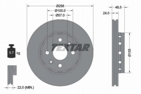 Гальмівний диск TEXTAR 92131100 (фото 1)