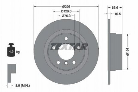 Гальмівний диск (задній) TEXTAR 92133103 (фото 1)