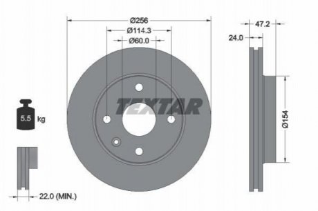 Тормозной диск (передний) TEXTAR 92133500 (фото 1)