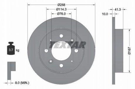 Тормозной диск (задний) TEXTAR 92134303 (фото 1)