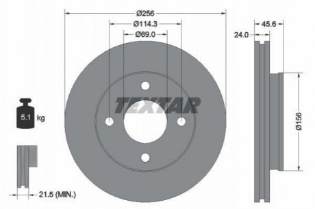 Тормозной диск (передний) TEXTAR 92134803 (фото 1)