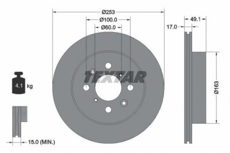 Гальмівний диск TEXTAR 92135303 (фото 1)
