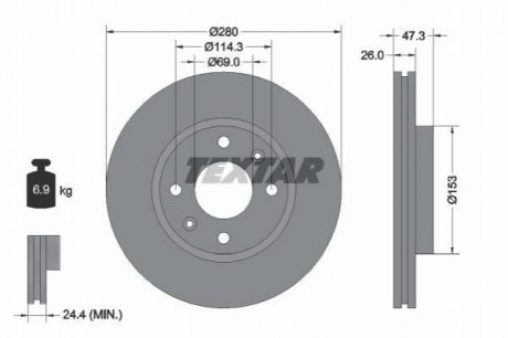 Гальмівний диск TEXTAR 92136600 (фото 1)
