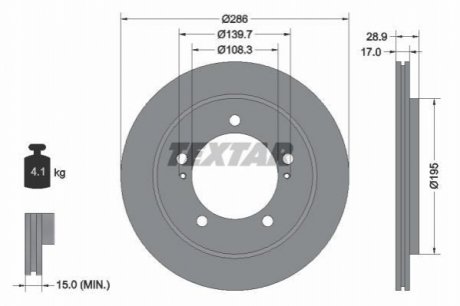 Тормозной диск (передний) TEXTAR 92136800 (фото 1)