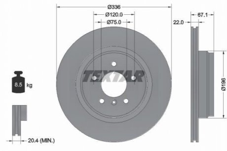 Гальмівний диск TEXTAR 92137903 (фото 1)