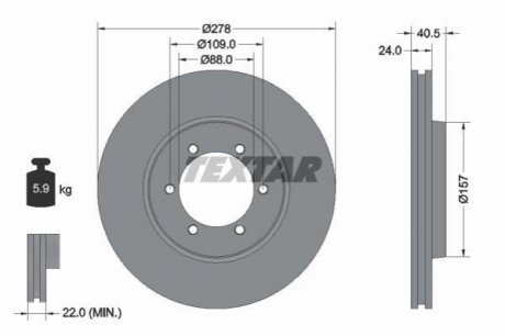 Гальмівний диск TEXTAR 92138400 (фото 1)
