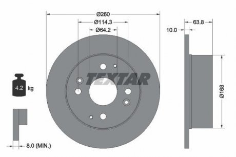 Тормозной диск TEXTAR 92138600 (фото 1)