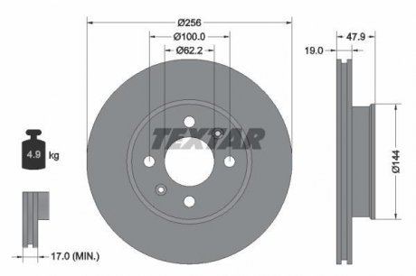 Гальмівний диск TEXTAR 92144700 (фото 1)