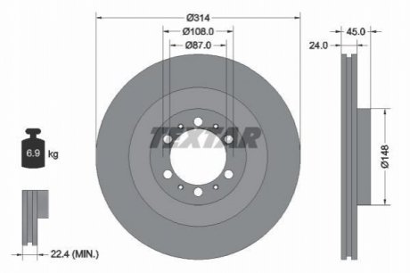 Гальмівний диск TEXTAR 92144803 (фото 1)