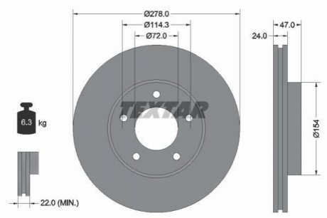 Тормозной диск (передний) TEXTAR 92146503 (фото 1)