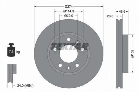 Гальмівний диск TEXTAR 92146900 (фото 1)