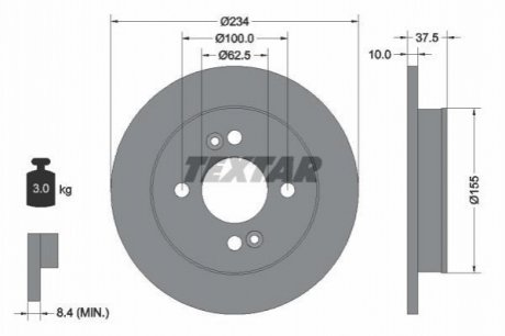Тормозной диск TEXTAR 92147203 (фото 1)