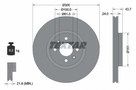 Тормозной диск TEXTAR 92149503 (фото 1)