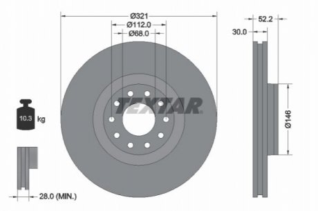 Тормозной диск (передний) TEXTAR 92154703 (фото 1)