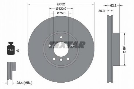 Гальмівний диск TEXTAR 92160803 (фото 1)